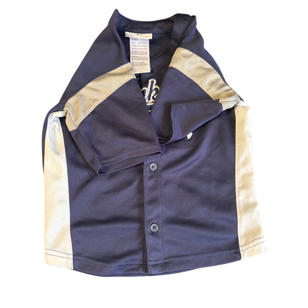 MLB New York Yankees Toddler Jersey Navy Blue Button Up Team Athletics 4T EUC - Picture 4 of 5